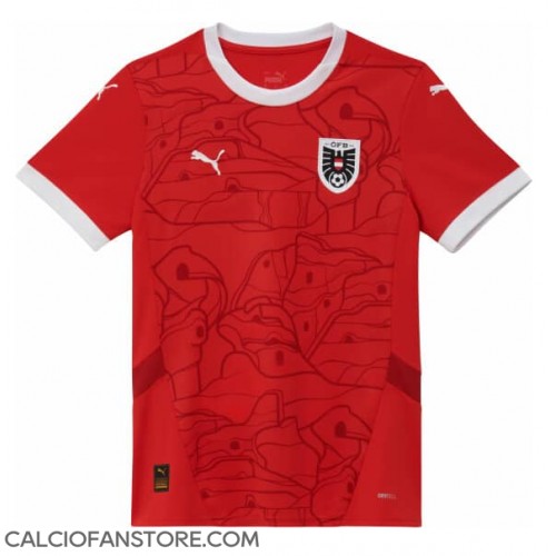 Maglia Calcio Austria Prima Divisa Donna Europei 2024 Manica Corta
